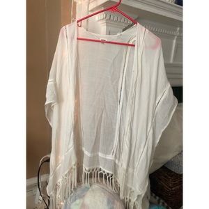 thin open cardigan with tassels